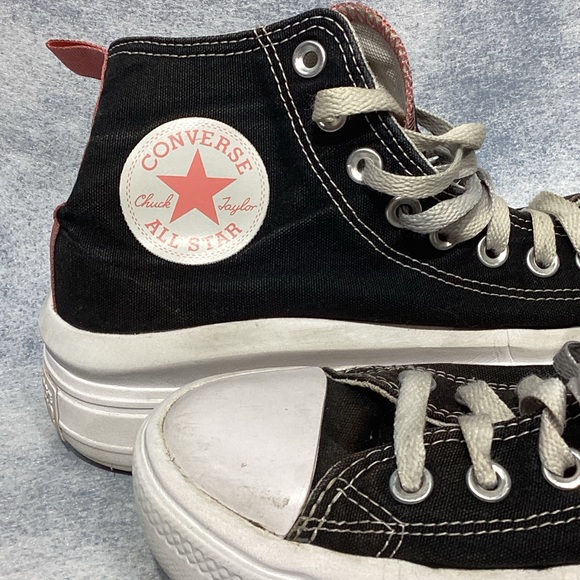 Converse Chuck Taylor All Star Lugged Canvas Women's Shoes Sz 7 Pink Trim - Picture 4 of 9